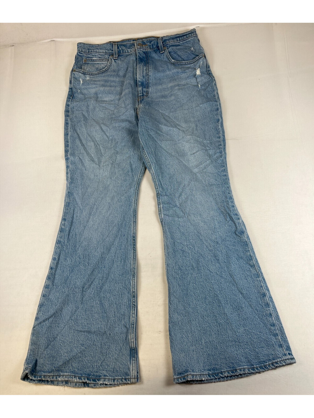 Levis Premium Women 32x30 70s High Flare Light Wash Denim Jeans